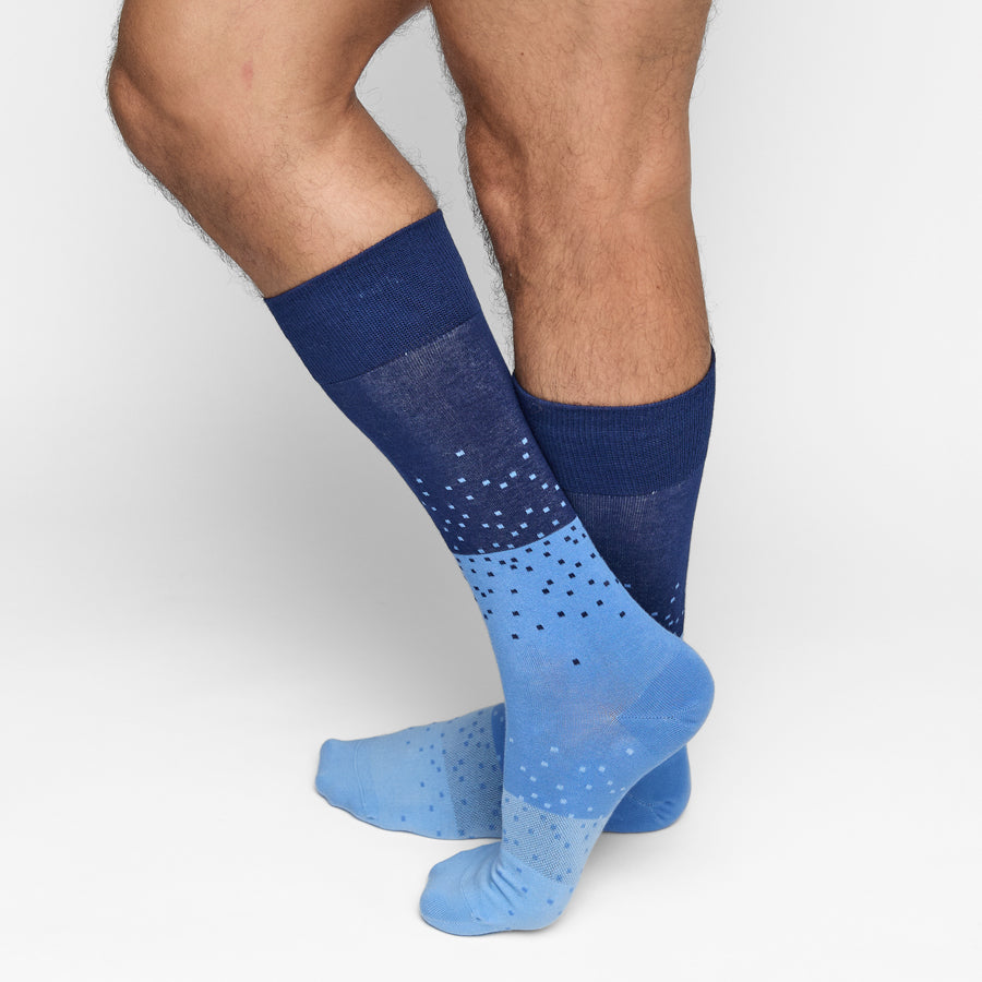 Navy Ombre Dot Dress Socks