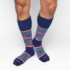 Navy Rebels Stripe Dress Socks