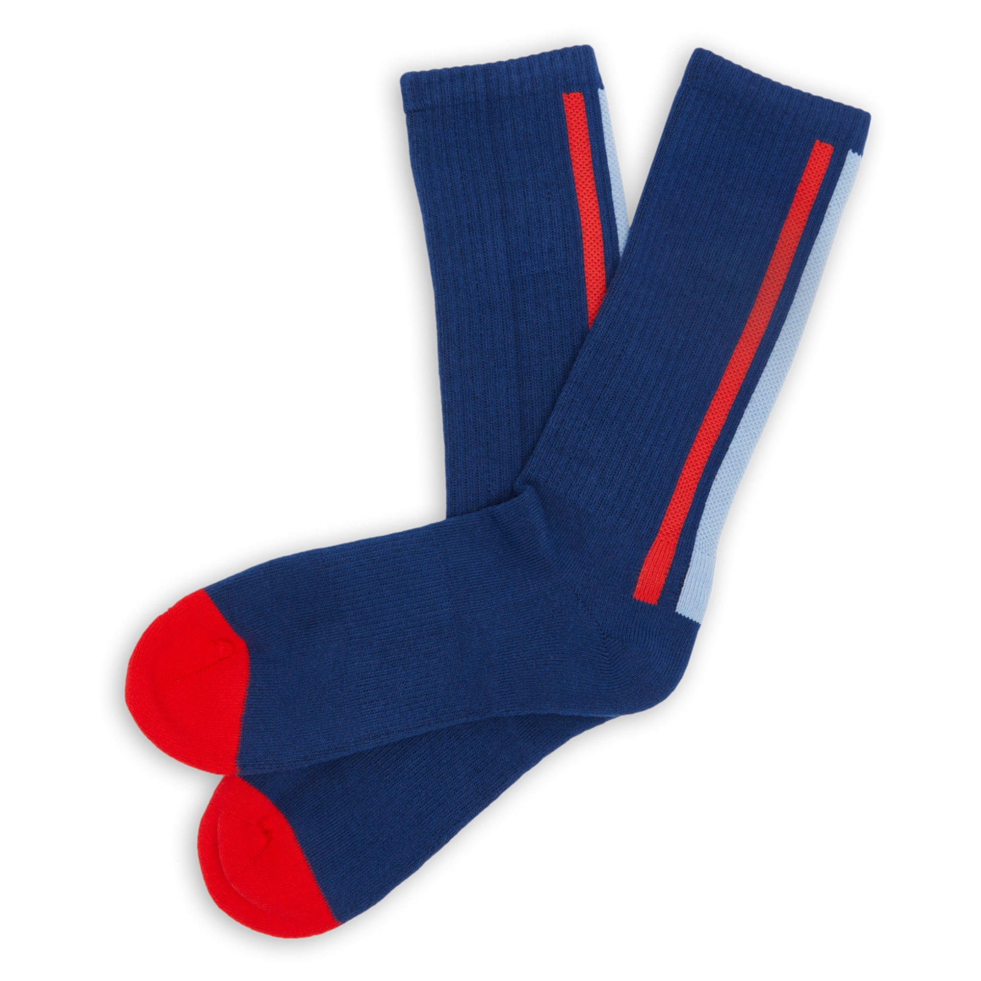 Navy Vertical Stripe Casual Socks