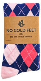 Navy and Pink Argyle Socks