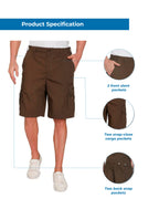 Men's Elastic Waist Cargo Shorts with Multi-Pocket Design