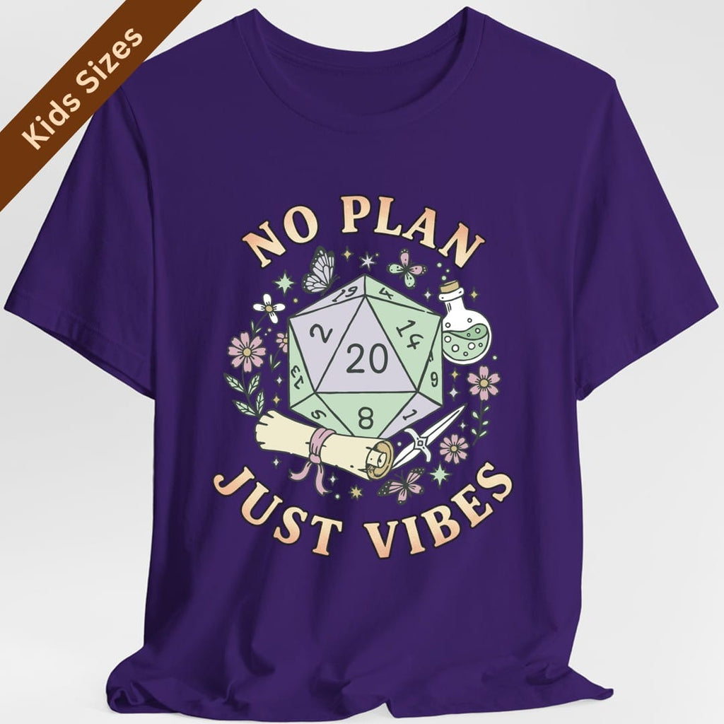 No Plan Just Vibes D&D Kids T-Shirt