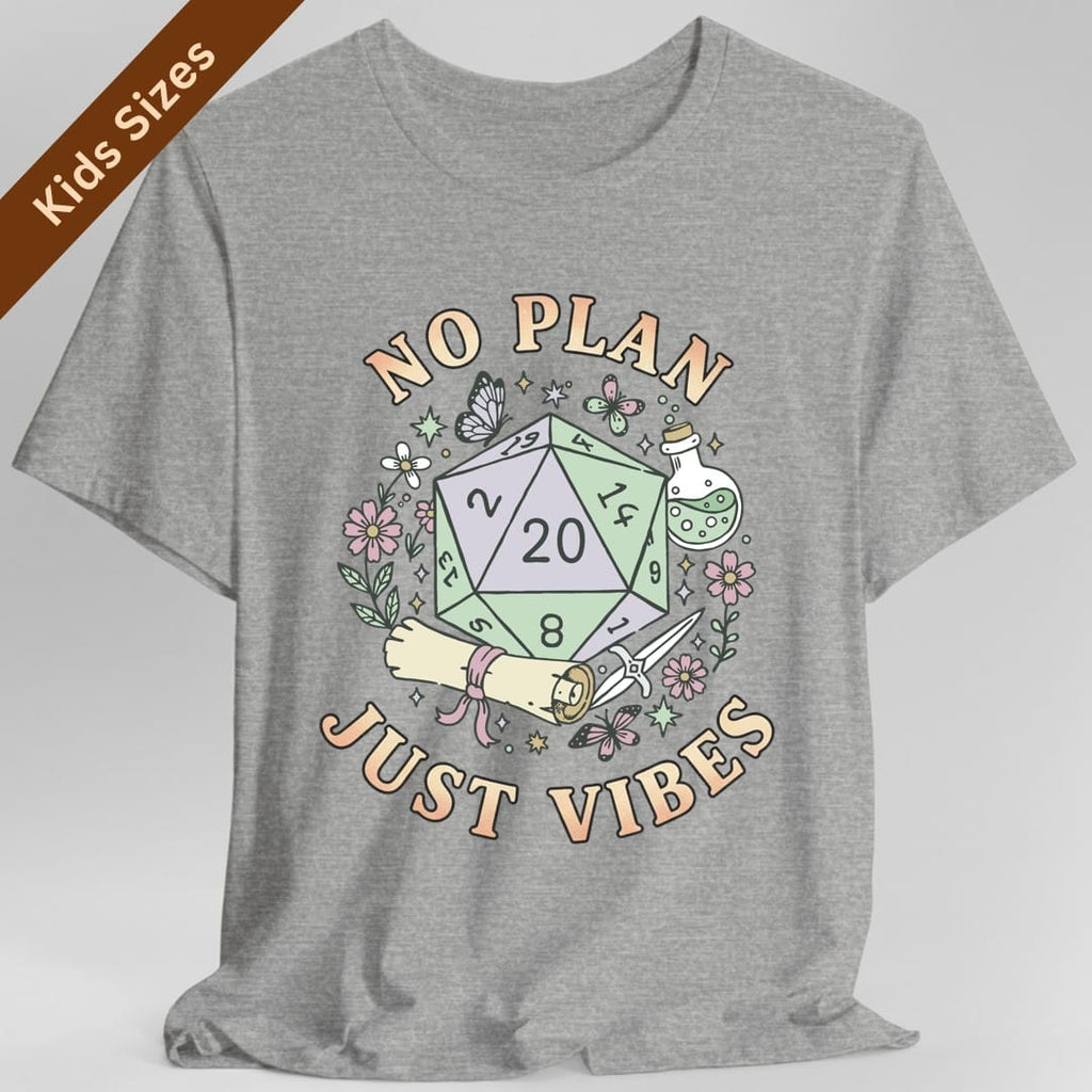 No Plan Just Vibes D&D Kids T-Shirt