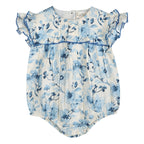 Periwinkle Blue Floral Print Girl Romper