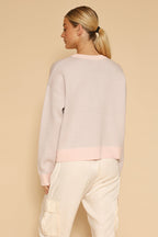 Pig face knit sweater