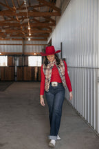 Plaid Check Print Vest -  Medium remaining