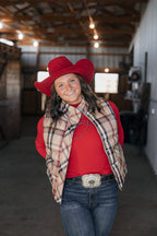 Plaid Check Print Vest -  Medium remaining
