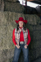 Plaid Check Print Vest -  Medium remaining