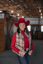 Plaid Check Print Vest -  Medium remaining