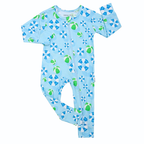Hamptons Pool Party Green Zippered Romper
