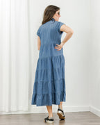 Chambray Tiered Dress