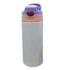 12oz Blank Sublimation Sippy Cup White Straight Stainless Drinking Tumbler Sport Water Bottles with Handle