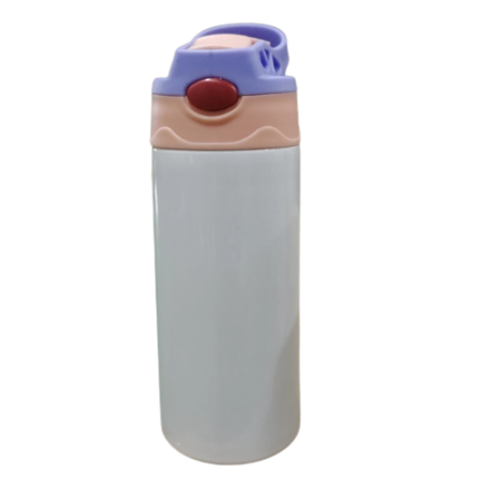 12oz Blank Sublimation Sippy Cup White Straight Stainless Drinking Tumbler Sport Water Bottles with Handle