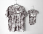 Tie Dye Rad Dad and Rad Like Dad Matching Tees and Baby Bodysuits