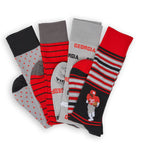 Red and Black Dress Sock - 4-Pack - Home