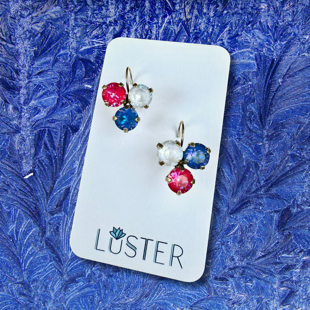 Crystal Trio Earrings