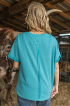 Santa Anna Short Sleeved Textured Top - 5 colors available
