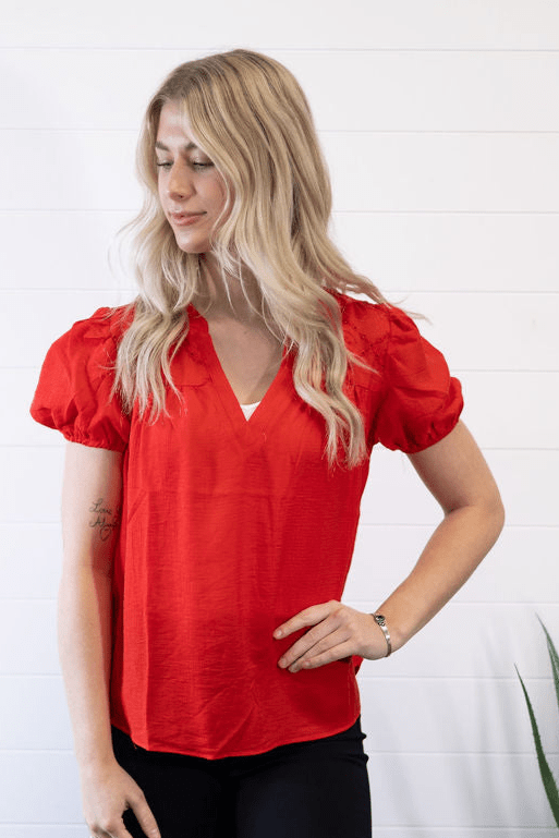 Scarlette Eyelet Puff Sleeve Top
