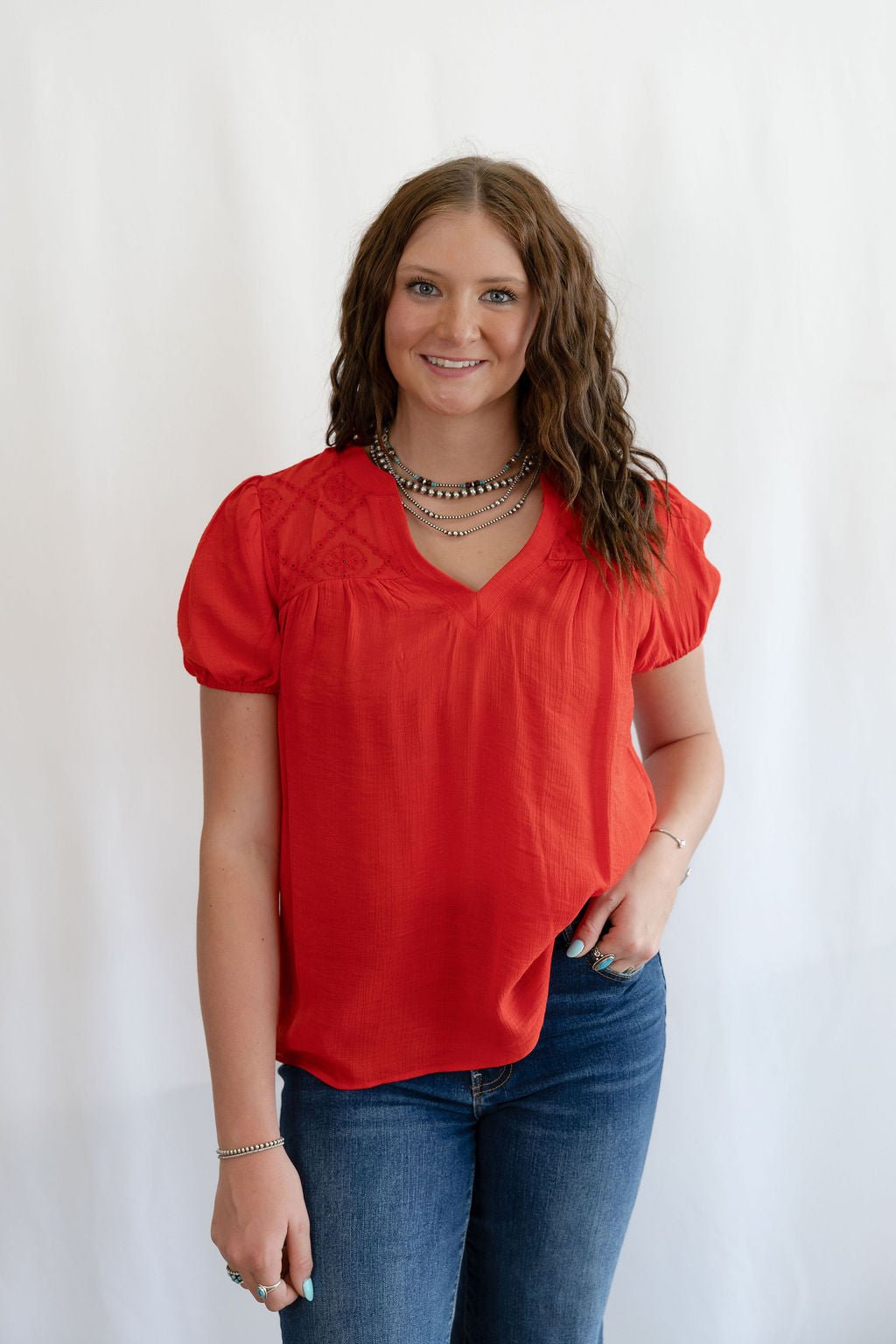 Scarlette Eyelet Puff Sleeve Top