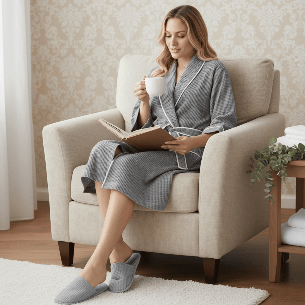 Very Short Waffle Robe Knee-Length Waffle Robe for Women – Wardrobecrush