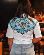 Silver Screen Button Down Short Sleeve Top - small available