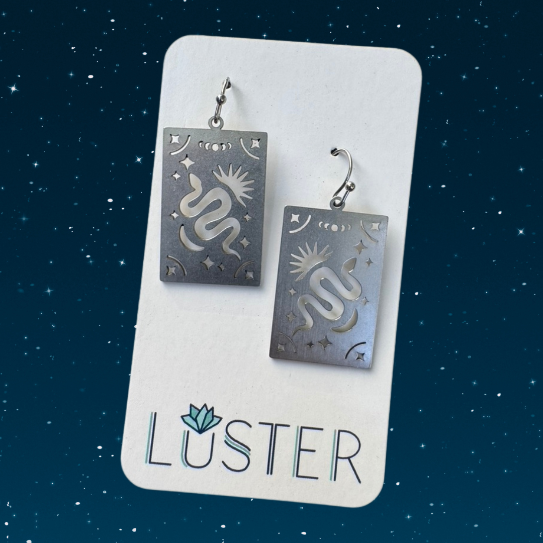 Celestial Serpent Rectangle Earrings