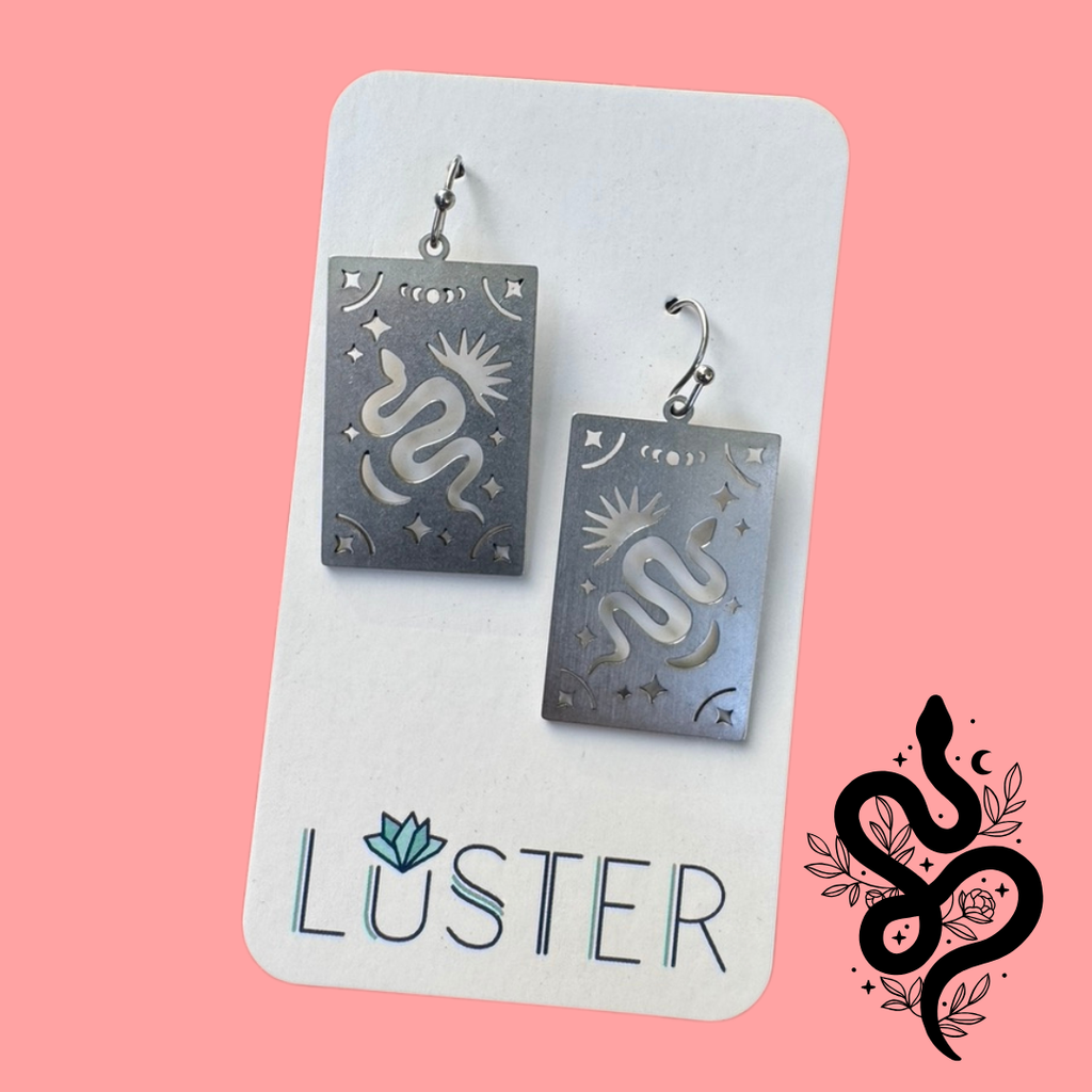 Celestial Serpent Rectangle Earrings