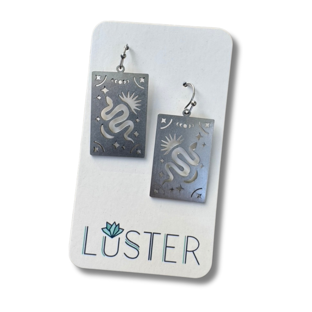 Celestial Serpent Rectangle Earrings