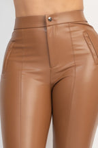 Snatched Faux Leather High-Waist Skinny Pants