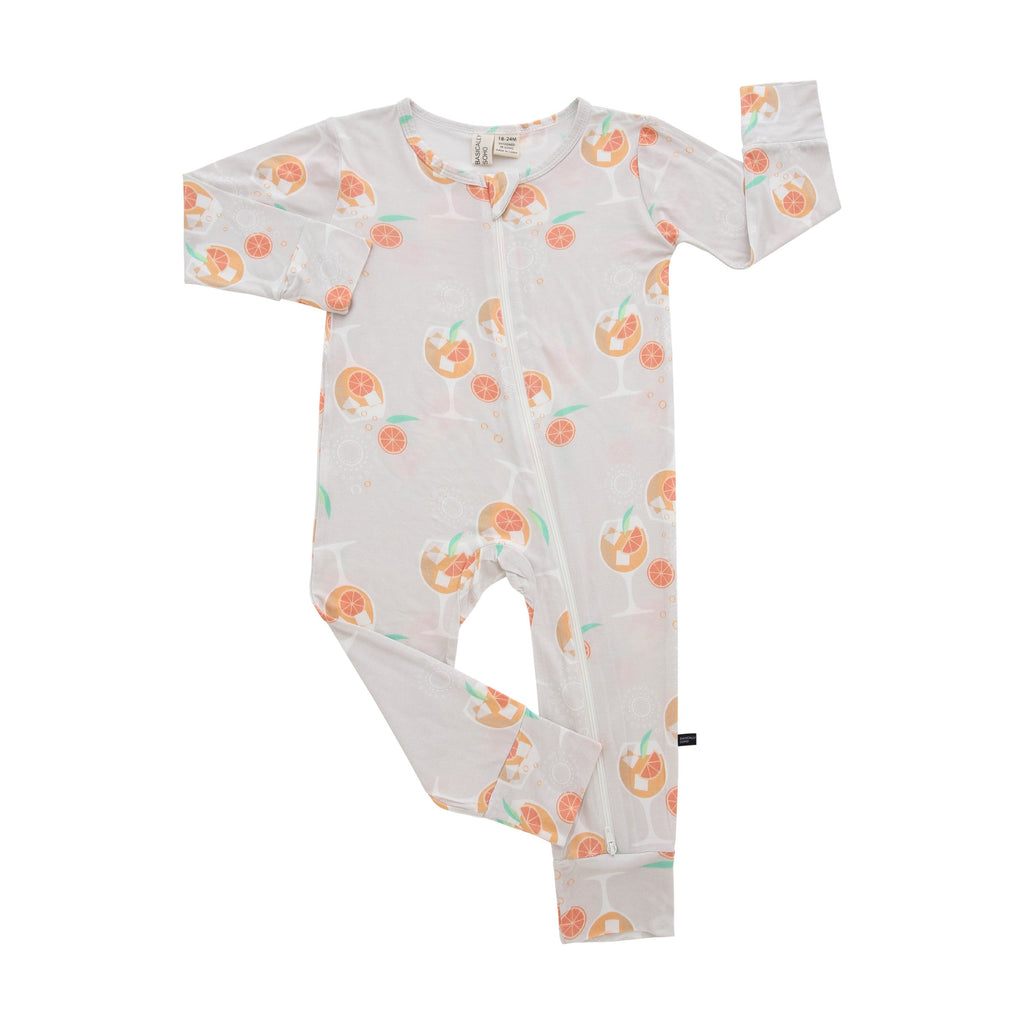 Amalfi Coast Spritz Gray Zippered Romper