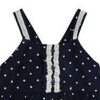 Starlit Nautical Breeze | Girls’ 100% Cotton Polka Dot Dress