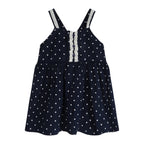 Starlit Nautical Breeze | Girls’ 100% Cotton Polka Dot Dress