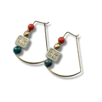 Gold Brass + Stone Lightweight Statement Earrings