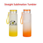 17oz Sublimation blank frosted glass Ombre gradient Tumblers Water Bottle