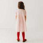 Strawberry Embroidered Dress in Pale Pink
