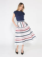 Gracia Fashion Women's Stripe Pattern A-Line Skirt