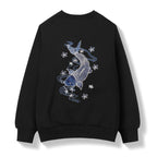 SW9015 Blue Koi Embroidery Sweater