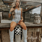 Grit and Glam Stockyards Cowhide Checkered Purse