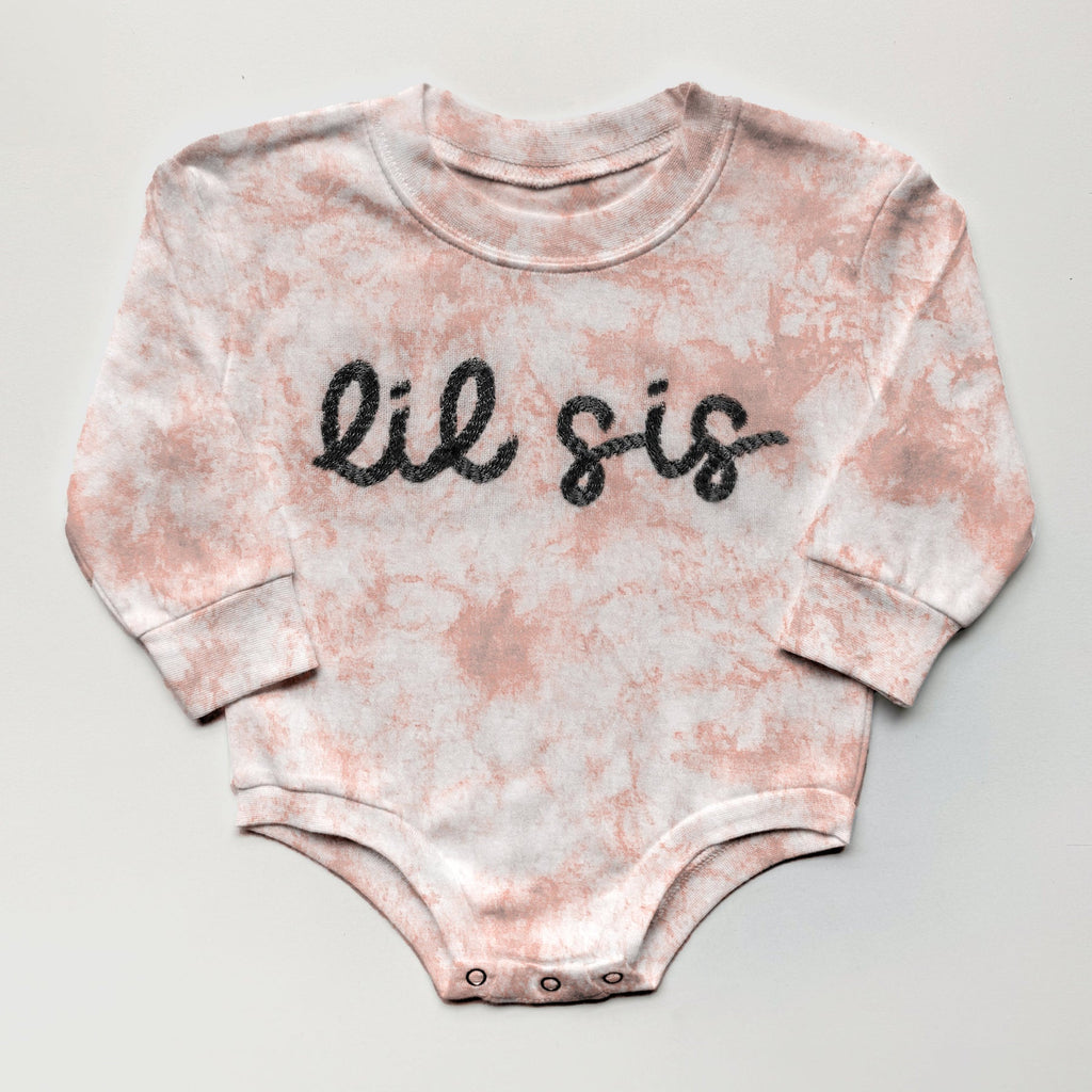 Custom Embroidered Tie-Dye Matching Sibling Outfits