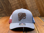 TTP Heather Grey/ USA Mesh Leather Cut Out