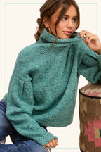 Turtleneck Long Sleeve Sweater - small remaining