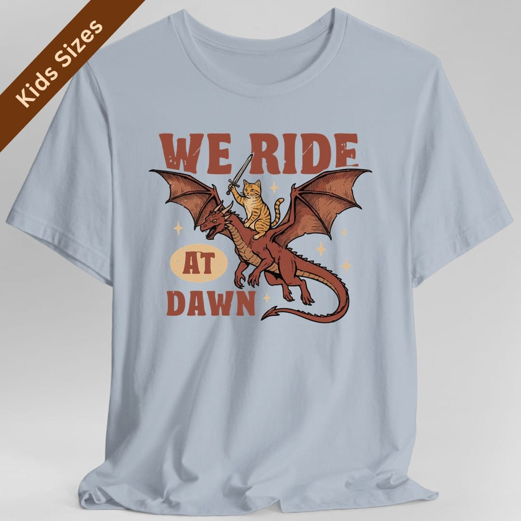 We Ride At Dawn Dragon Cat Kids T-Shirt