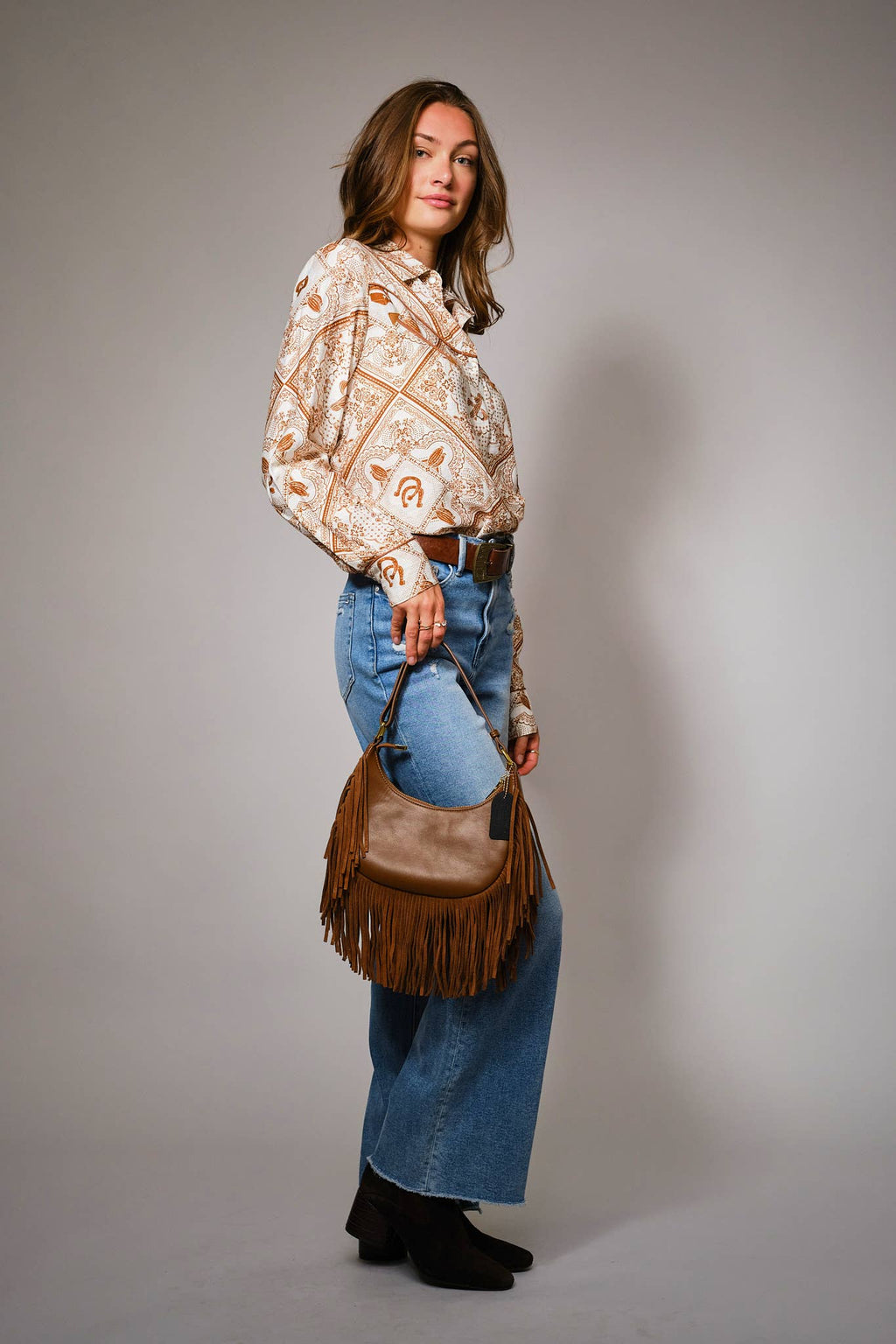 Western Bandana Button-Up Shirt