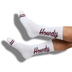 White Howdy Casual Crew Socks