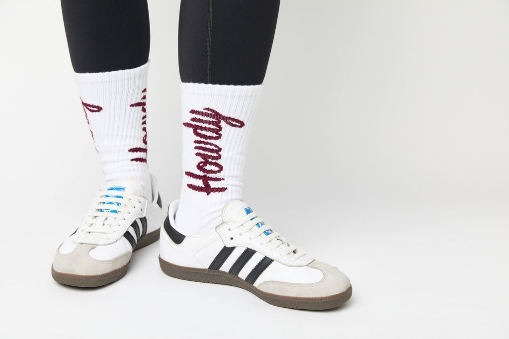 White Howdy Casual Crew Socks