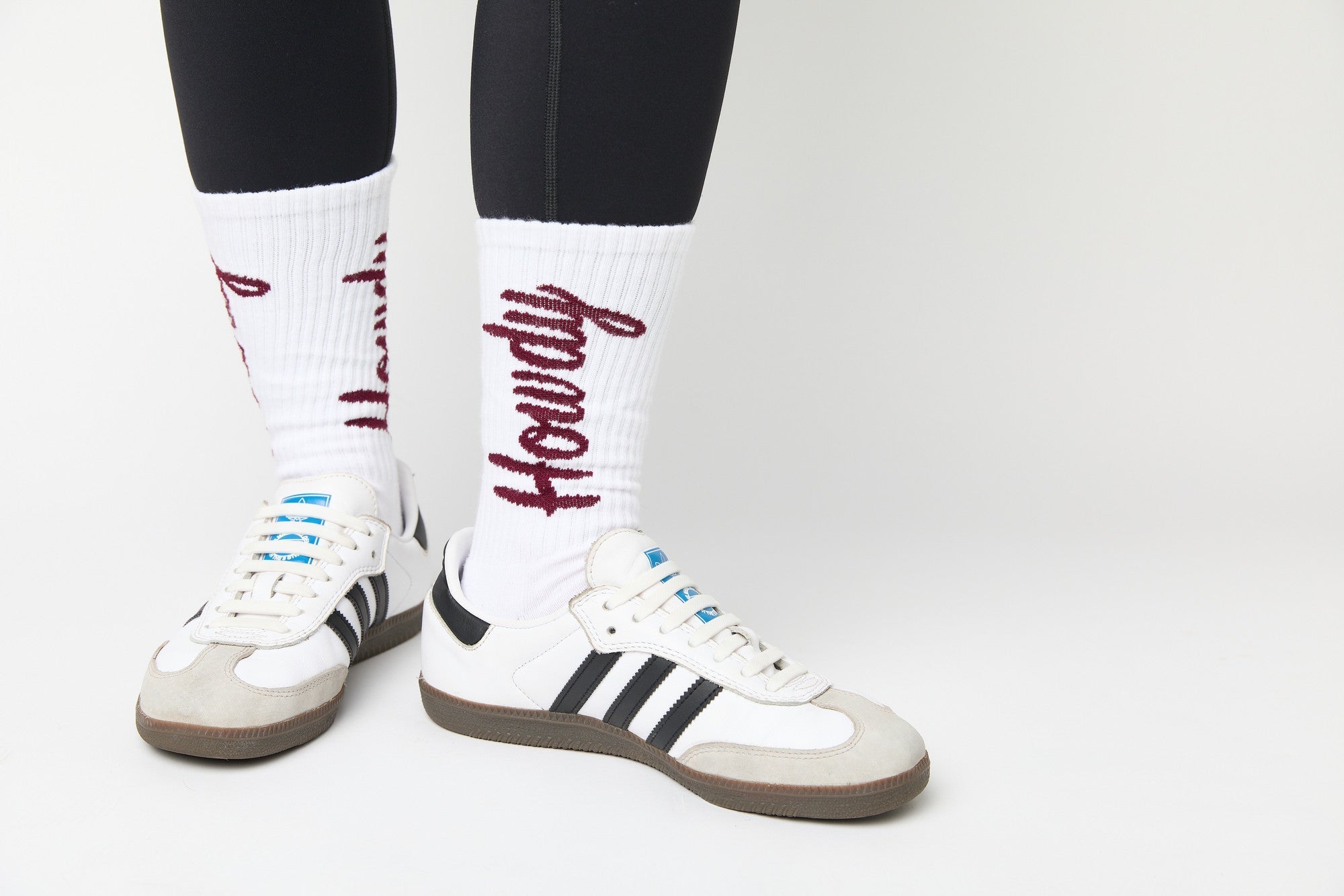 White Howdy Casual Crew Socks