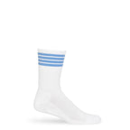 White/Powder 4 Stripe Casual Socks