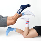 White Rebs Casual Crew Socks