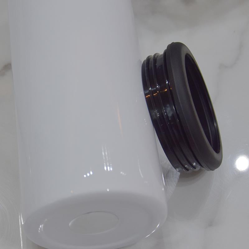 15oz Blank Sublimation Can Cooler With 2 screw on Lids Straight White Tumbler Stainless Double Insulated