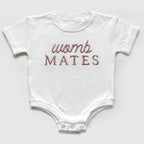 Custom "Womb Mates" Embroidered Baby Outfits for Twins & Triplets